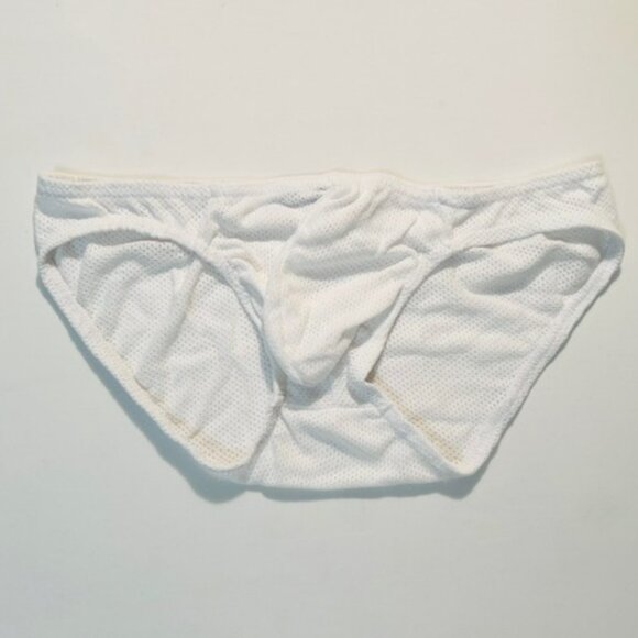 LOBBO Size M 100% Cotton Mesh Bikini Brief - White - LOB-WHT-M - Picture 6 of 11